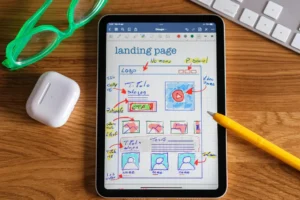 How to Optimize Landing Page for Google Ads (Best of 2025) - modern landing page illustration with optimization tools.